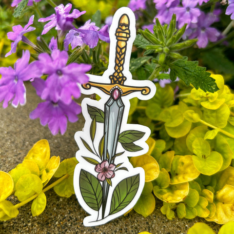 Floral Dagger Sticker
