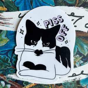 Piss Off Cat Sticker