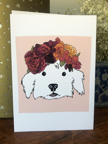Flower Crown Pup Card