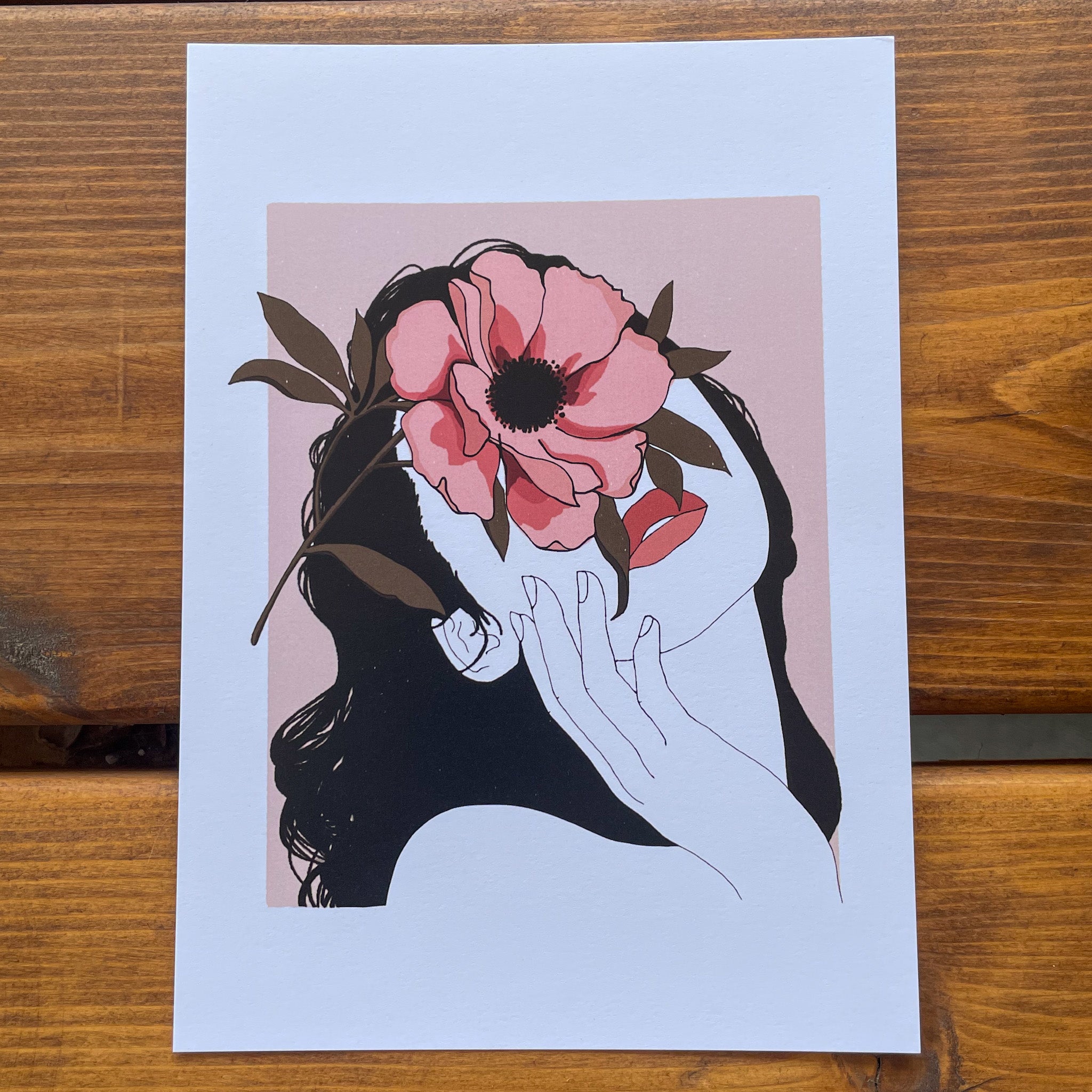 Pink Peony Floral Face