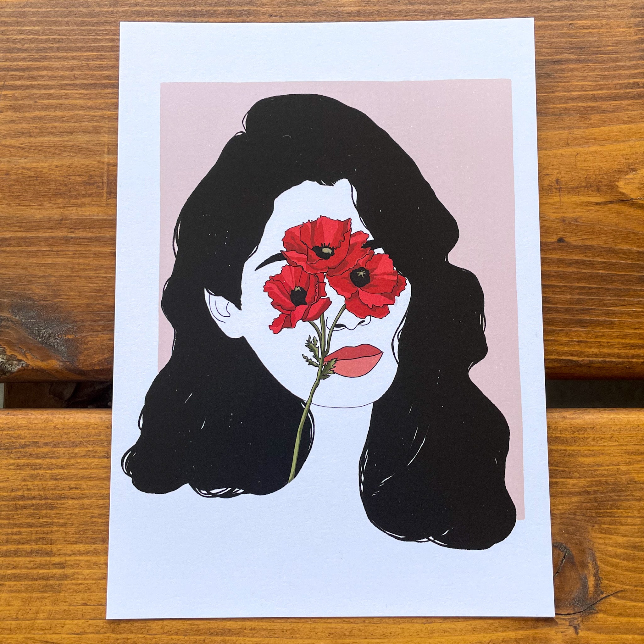 Red Poppy Floral Face