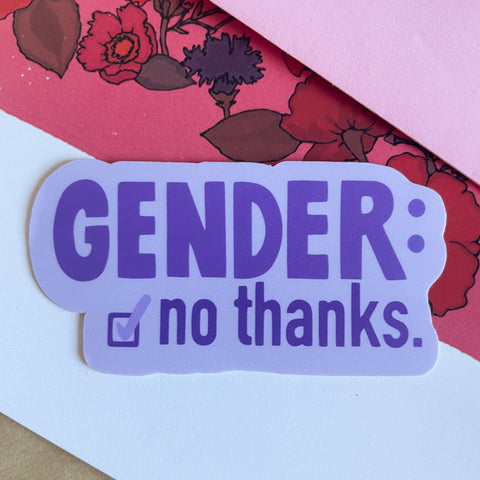 Gender: No Thanks Sticker