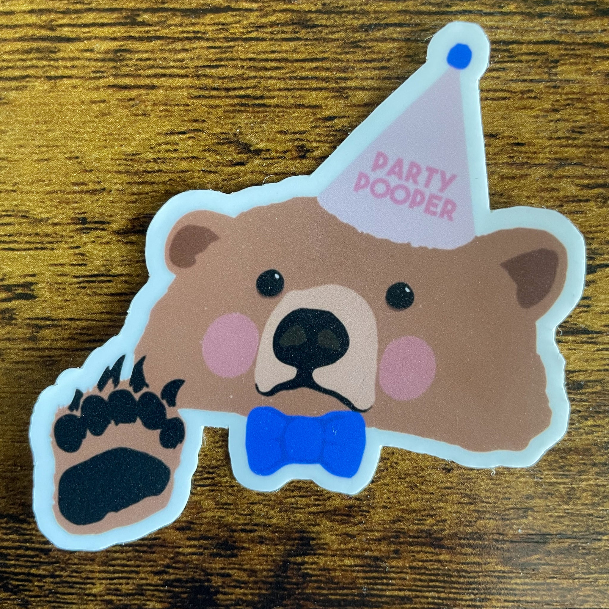 Party Pooper Bear Sticker