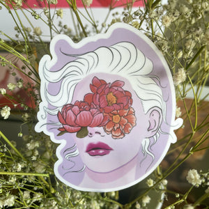 Mauve Femme Face Sticker