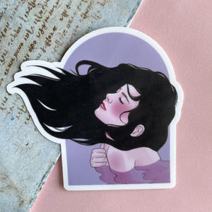 Pooling Purple Femme Face Sticker
