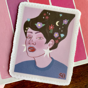 Femme Floral Stamp Sticker