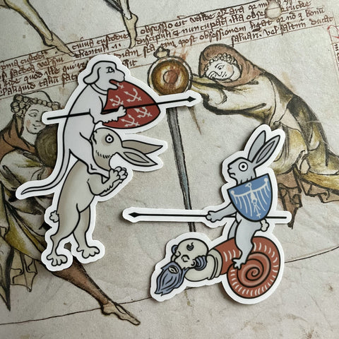 Medieval Bunny Drolleries Stickers
