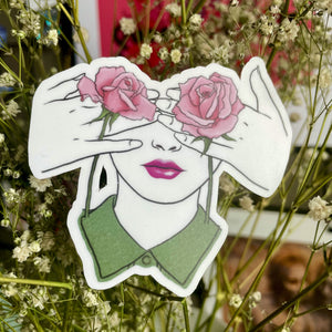 Rose Covered Glasses Sticker